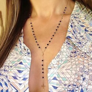 Rosary Necklace Cross Necklace Gold